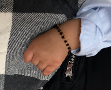 Load image into Gallery viewer, PAIR OF BLACK AND GOLD BEAD BABY BRACELETS
