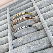 Load image into Gallery viewer, Roman Numeral Stainless Steel Bangle