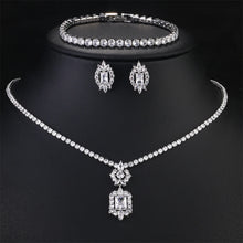 Load image into Gallery viewer, Luxury Clear Blue Zircon Geometric Water Drop Jewelry Set