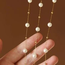 Load image into Gallery viewer, Genuine Natural Freshwater Pearl Necklace | Dainty 14k Layer Gold Necklace