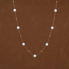 Load image into Gallery viewer, Genuine Natural Freshwater Pearl Necklace | Dainty 14k Layer Gold Necklace