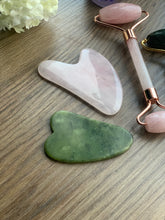 Load image into Gallery viewer, Rose Quartz Gua Sha Facial Massage Tool Natural Stone