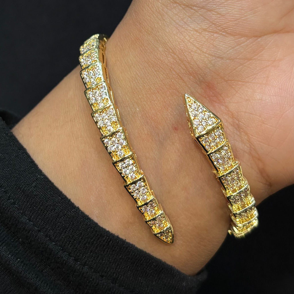 Snake Twist Diamonte Cuff