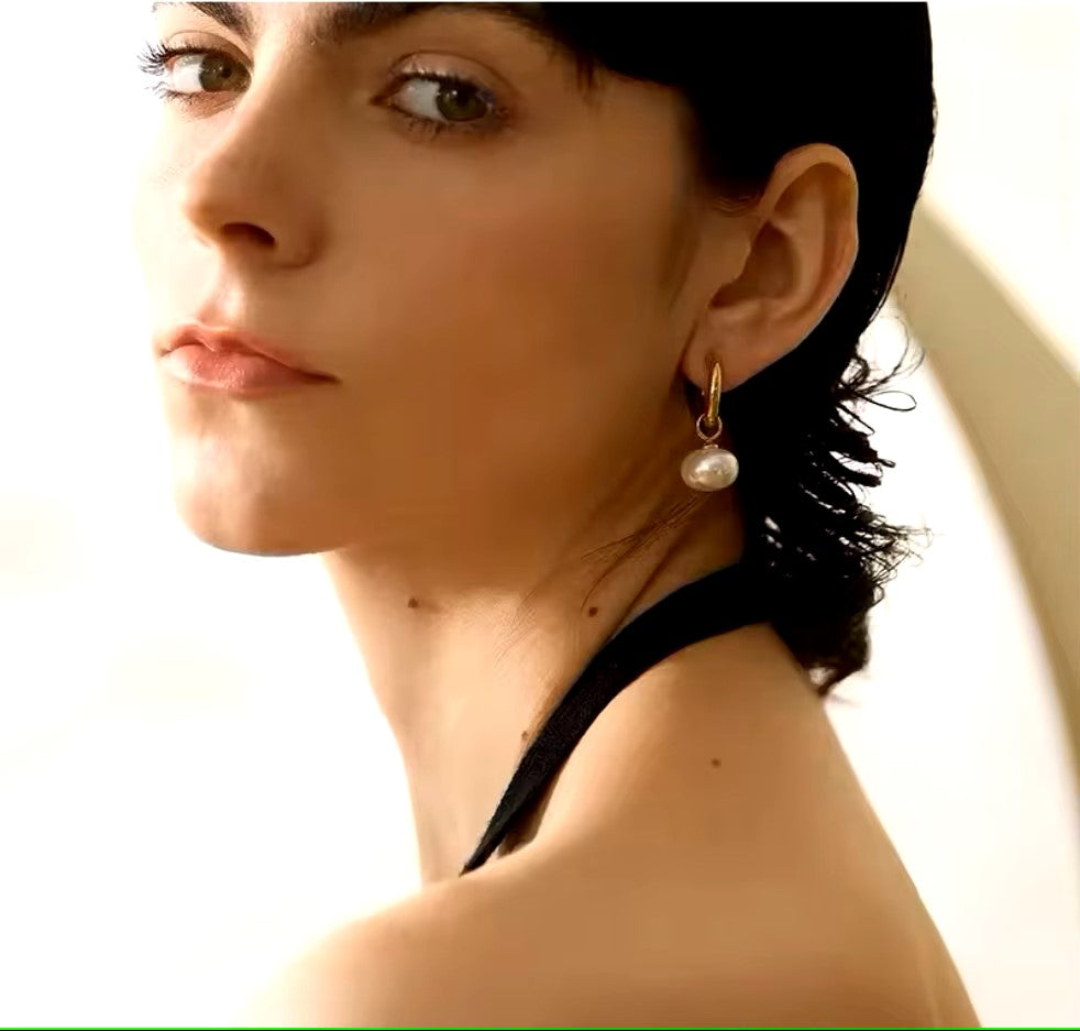 Pearl Stainless Steel Earrings