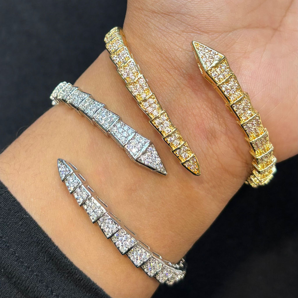 Snake Twist Diamonte Cuff