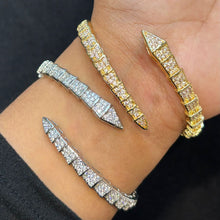 Load image into Gallery viewer, Snake Twist Diamonte Cuff
