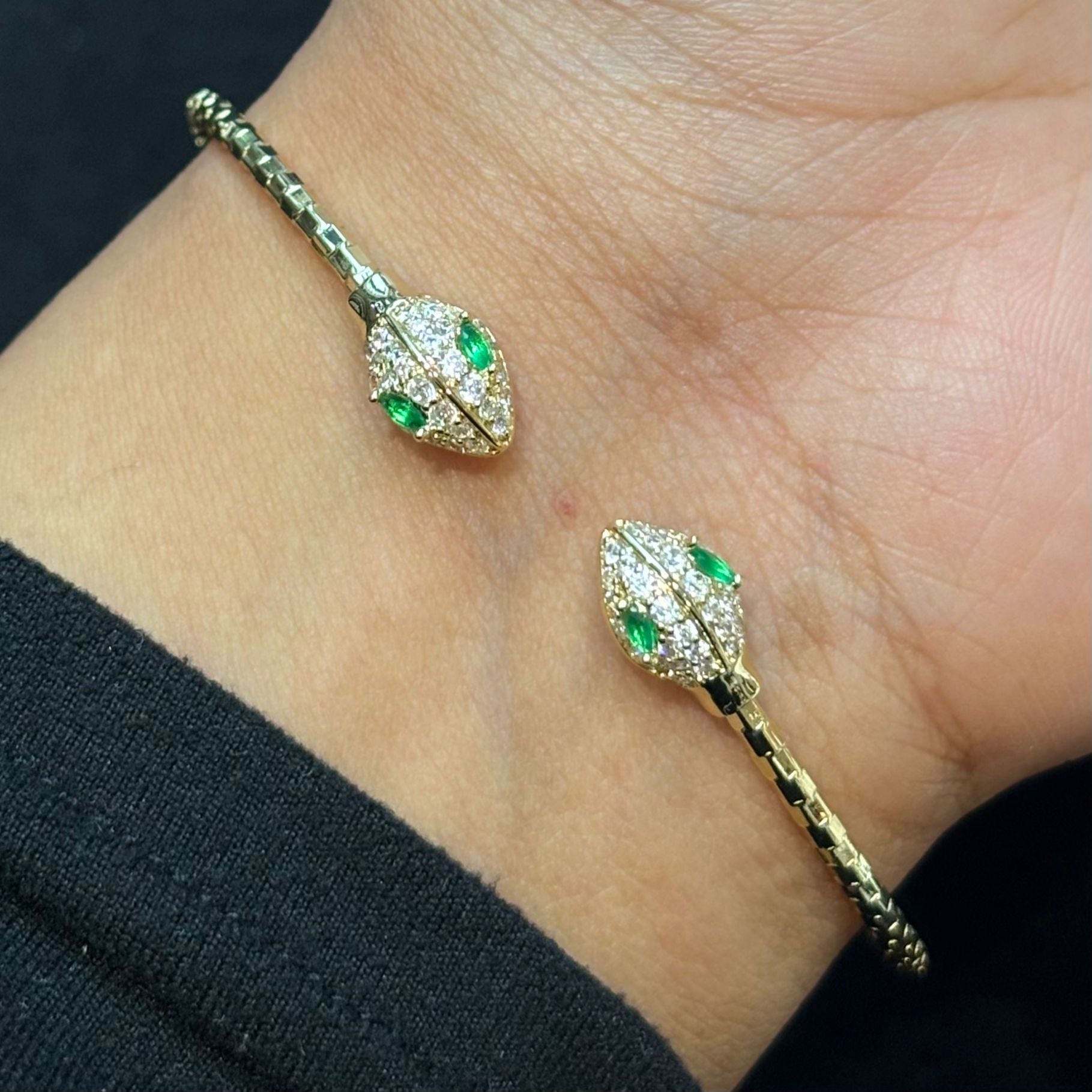 Emerald Serpant Gold Cuff