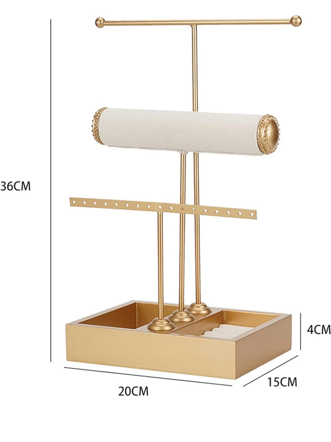 4 -Tier Necklace Display Stand with Jewelry Tray Base,