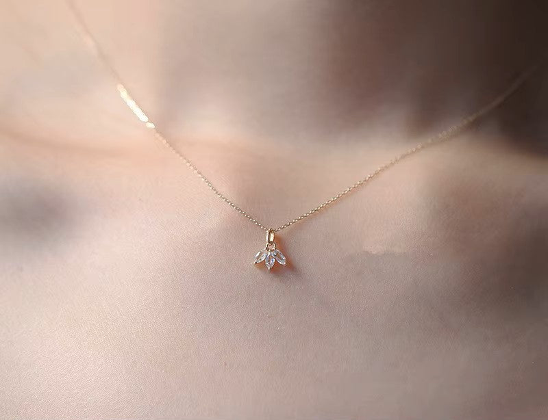 Crystal French Clover Pendant