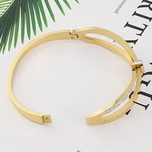 Load image into Gallery viewer, Open Roman Numeral Bracelet, Stainless Steel Bangle
