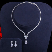 Load image into Gallery viewer, Bridal Necklace Set Silver Wedding Jewelry for Bride
