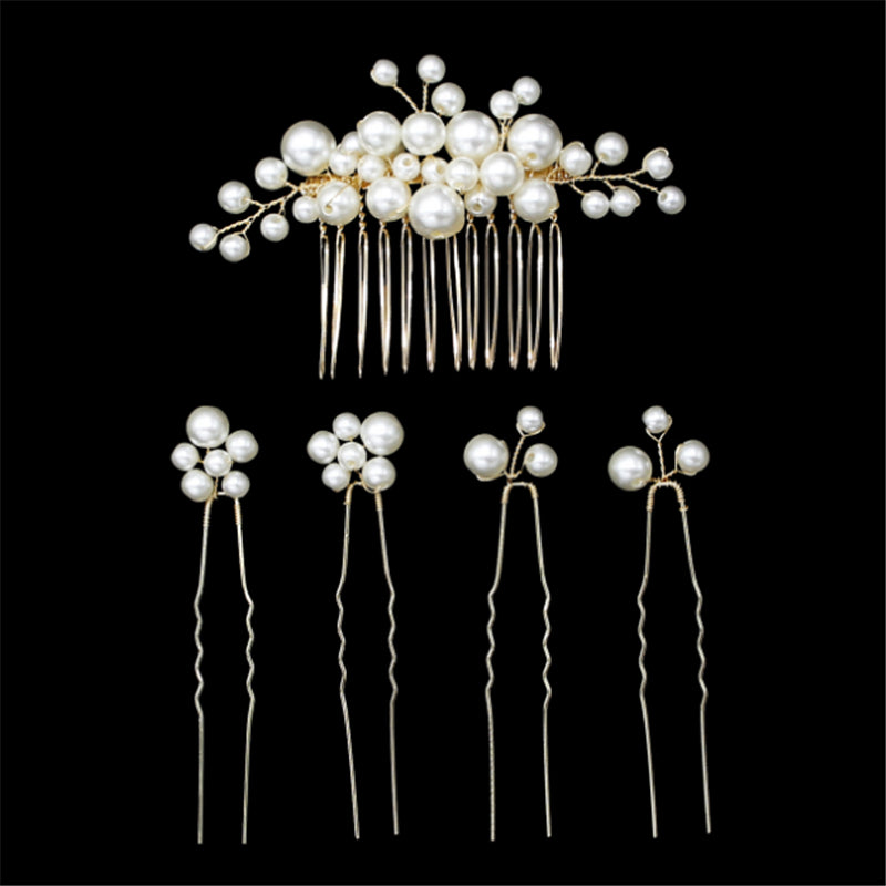 Pearl Bridal Hair Pins | Wedding Hair Piece | Bridal Hair Accessories - 5pc - Comb Set