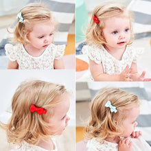 Load image into Gallery viewer, 20pcs Solid Ribbon Bowknot Hair Clips For Baby Girls Handmade Cute Bows
