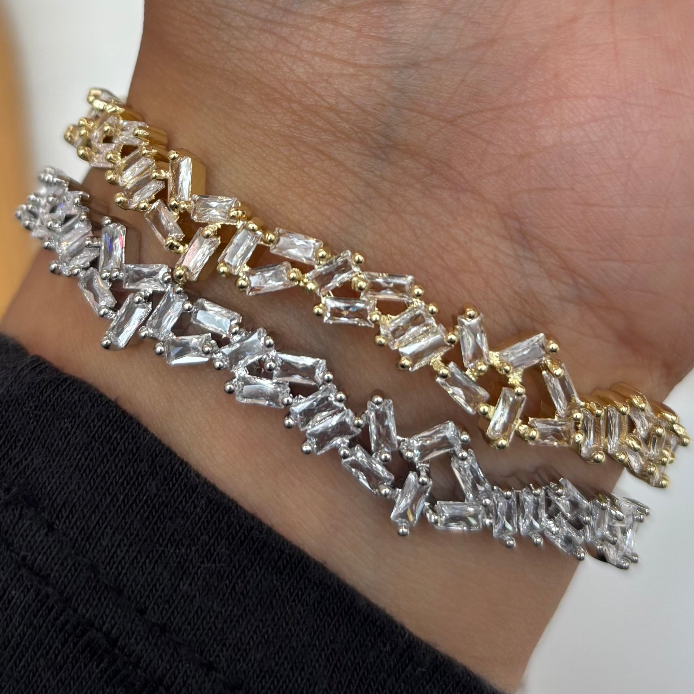 Random Design Baguette Bangle