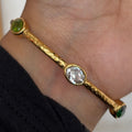 Green & White Brass Bangle