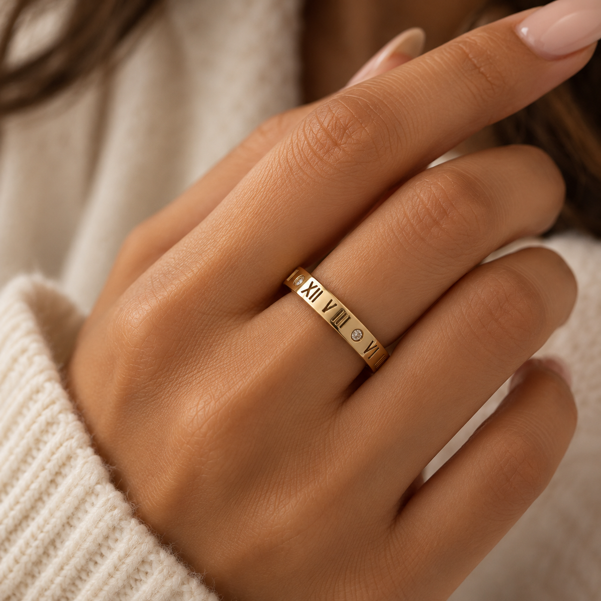 Isla Numeral Band Ring