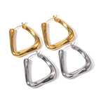 Geometric U-shaped Hollow Metal Earrings Minimalist