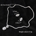 Luxury Clear Blue Zircon Geometric Water Drop Jewelry Set
