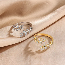 Load image into Gallery viewer, Ornamental Leaf Ring, Silver Nature Ring
