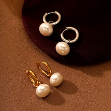 Load image into Gallery viewer, Pearl Stainless Steel Earrings
