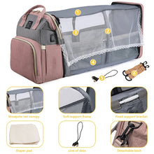 Load image into Gallery viewer, Folding Mommy Bag Lightweight Portable Folding Crib Bed Baby Bag
