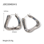 Geometric U-shaped Hollow Metal Earrings Minimalist