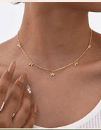 Bowknot Chain Choker Necklace, Stainless Steel