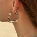 Geometric U-shaped Hollow Metal Earrings Minimalist