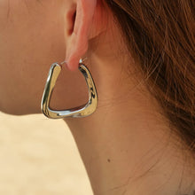 Load image into Gallery viewer, Geometric U-shaped Hollow Metal Earrings Minimalist
