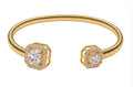 Gold Crystal Open Bangle