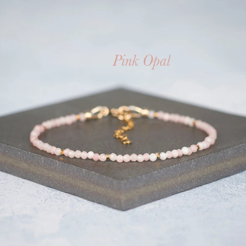 Minimalist Dainty Beads Gemstone Bracelet