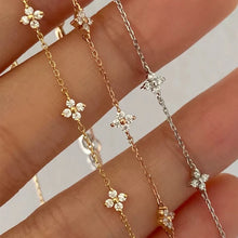 Load image into Gallery viewer, Flower Cluster Diamond Bracelet | 925 Sterling Silver
