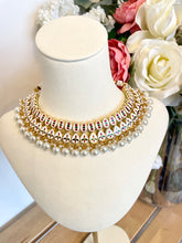 Load image into Gallery viewer, Kundan 2 line Gold Choker Stone | Bridal Indian Necklace Jewelry Set
