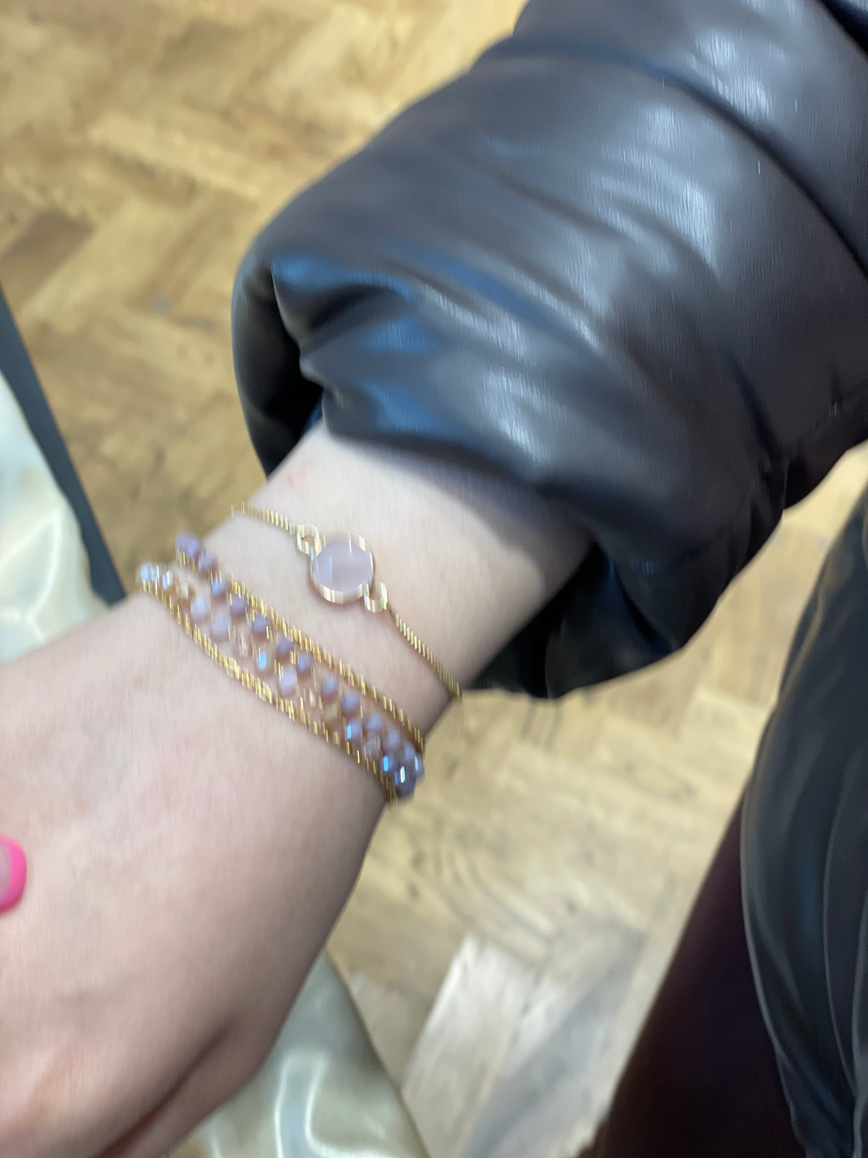 Beaded Double Chain Dainty Bracelet