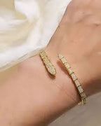 Snake Twist Diamonte Cuff