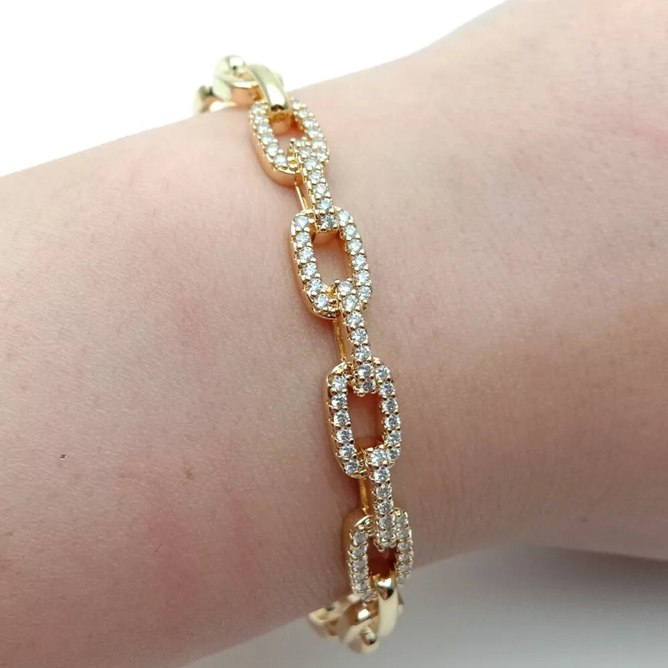 Chain link cuff bangle