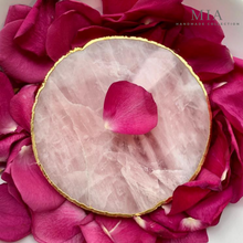 Load image into Gallery viewer, Agate Rose Quartz Natural Crystal Coaster
