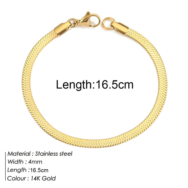 Minimalist Layered Bracelet Set, Boho Stacking Bracelet| Multiple Curb, Herringbone, Snake, Figaro, Rope Chain Bracelets