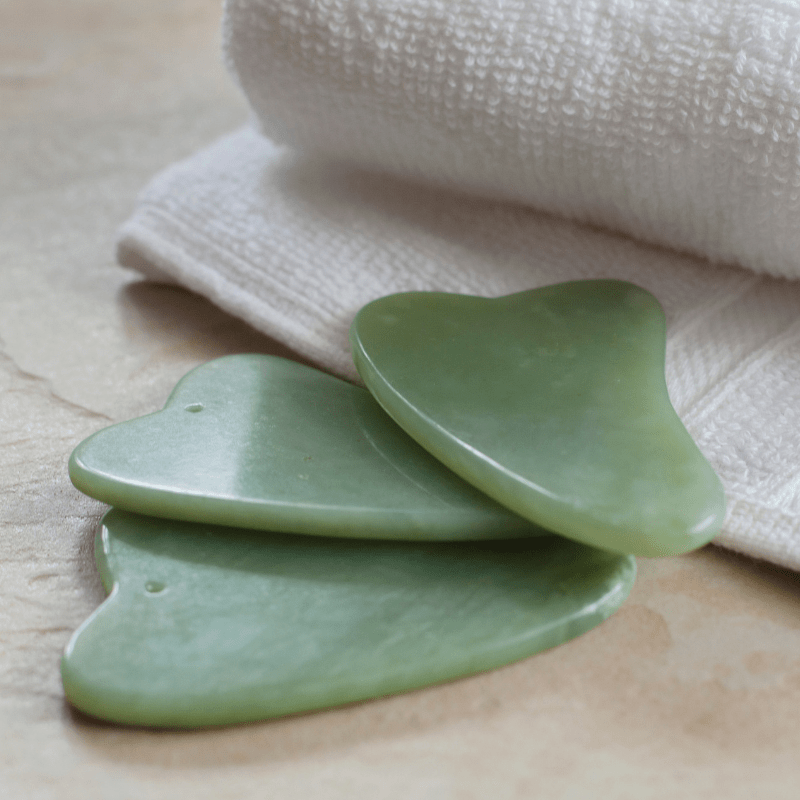 Gua Sha Rose Quartz and Jade | Firming Facial Reliever