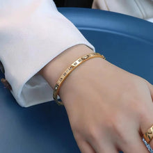 Load image into Gallery viewer, Roman Numeral Stainless Steel Bangle
