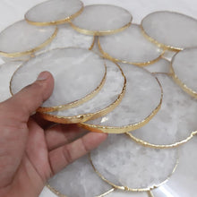Load image into Gallery viewer, White  Quartz Natural Crystal Coaster
