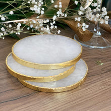 Load image into Gallery viewer, White  Quartz Natural Crystal Coaster
