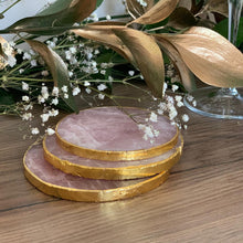 Load image into Gallery viewer, Rose Quartz Natural Crystal Coaster
