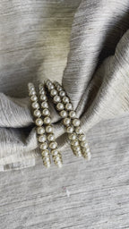 Pearl-Studded Gold Bangle Set | Indian Bangles