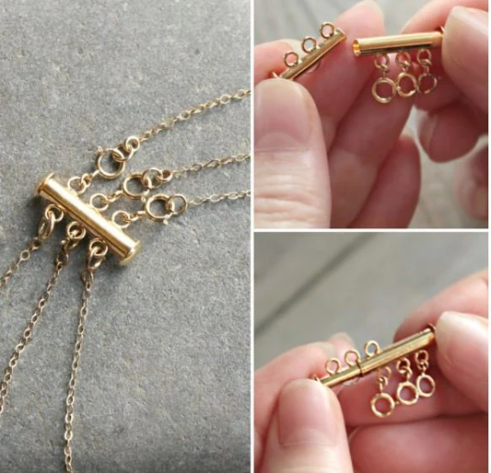 Layered Necklace Clasp | Gold Silver Tangle Free Clasp