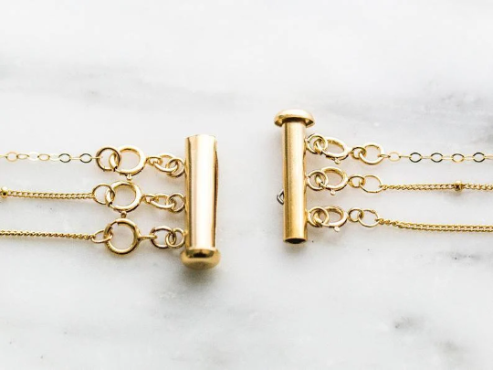 Layered Necklace Clasp | Gold Silver Tangle Free Clasp