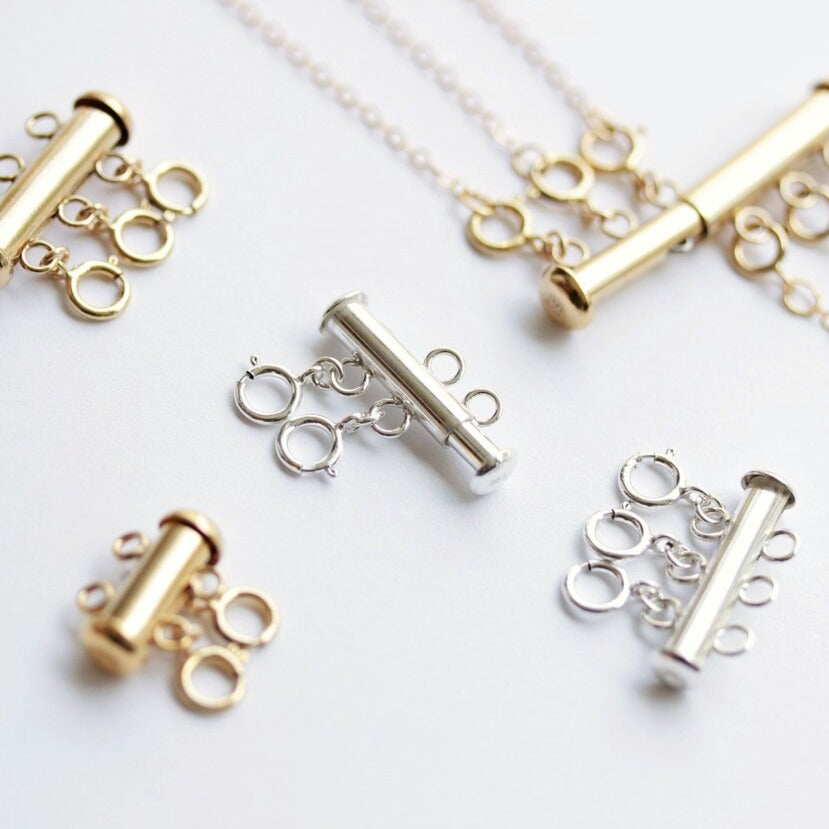 Layered Necklace Clasp | Gold Silver Tangle Free Clasp
