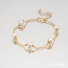 Load image into Gallery viewer, Genuine Natural Freshwater Pearl Bracelet | Dainty 14k Layer Gold Bracelet

