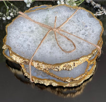 Load image into Gallery viewer, White Salt Quartz Agate Crystal Coaster
