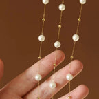 Genuine Natural Freshwater Pearl Necklace | Dainty 14k Layer Gold Necklace